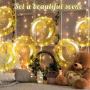 10Pcs LED Light Up Balloons Glow In The Dark Helium Clear Bubble Balloons with String Lights Valentines Birthday Party Decor