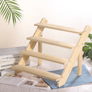 Livingandhome 4 Tier Pine Wood Desktop Display Stand, 39cm W x 32cm D x 40cm H