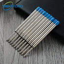 5Pcs Metal Tactical Pen Refills Replacement Gel Ink Refills for Retractable Ballpoint Pen Parker School Office Stationery