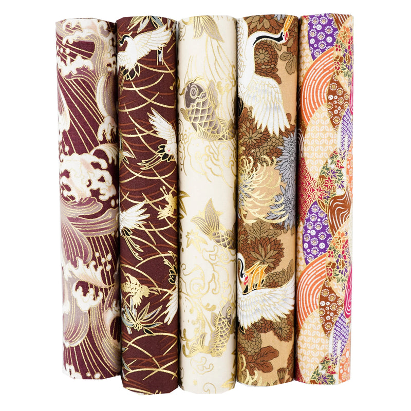 5PCS 25 x 25cm/50 x 50cm Squares Cotton Craft Japanese Fabric Cloths for DIY Bundle Patchwork Quilting Sewing Artcraft