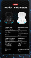 Lenovo GM2 Pro TWS Wireless HIFI Stereo Headset Low Latency Headphones Gaming Music Dual Mode Earbuds Music Sport Headset