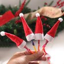 Mini Christmas Hats Christmas Candy Cover Xmas Lollipop Hats Cute Lollipop Cap Children Gift  New Year Christmas Decorations