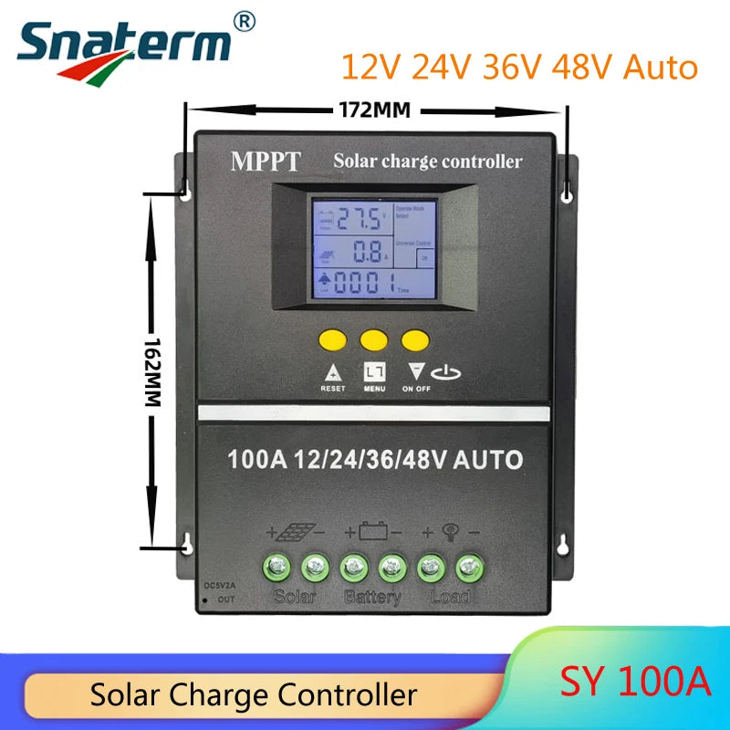 MPPT PWM 100A 12V 24V 36V48V AUTO solar charge controller Solar PV Battery Charger with LCD Display Solar PV Regulators Dual USB