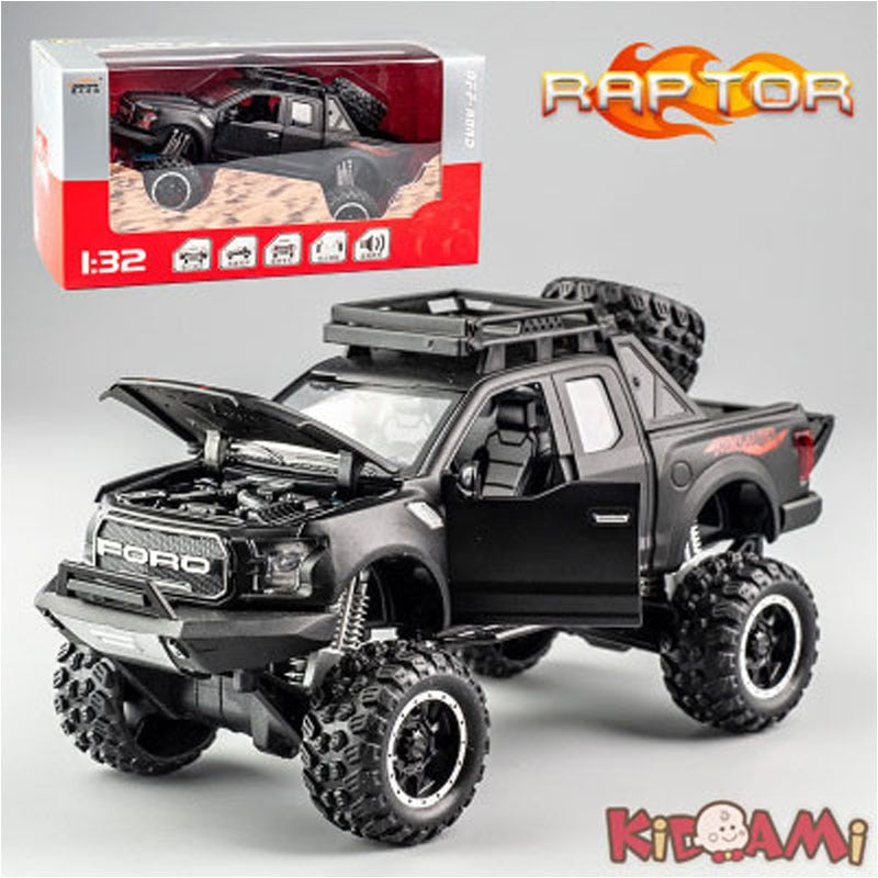 KIDAMI 1:32 Ford Raptor F150 Big Wheel Alloy Diecast Model Modified Off-Road Vehicle Collection Kids Toy Metal Car модель автомо