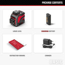 YEVOLT YVGLL4XS12 Series Green Laser Level 3-Plane 12-Line Self-leveling 360 3D Horizontal & Vertical 3.6V 3Ah Power Tools