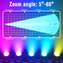 Yiflamefly 2 Stück Moving Head Lights mit 19x15W RGBW LED DMX512 Bühnenlicht für DJ Karaoke Tanzsaal KTV Disco Bar Bühnenbeleuchtung