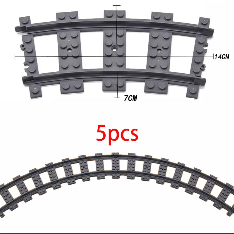 City Train Station Platform Traffic Light Cave Flyover Tracks Straight Curved Rails Building Block Bricks Technican Creative Toy