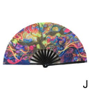 Classic Folding Fan Hand Fans Rainbow Home Print Bamboo Bone Cooling Handheld Festival Performance Dance Crafts Gift 33cm