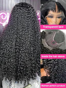 200 Density Water Wave 13x6 Transparent Lace Front Wig Glueless Human Hair Wigs Deep Wave 13x4 Lace Frontal Wig For Women