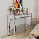 Ultra Long Luxury Mirrored Console Table Hallway Table w/ Thicken Tapered Legs