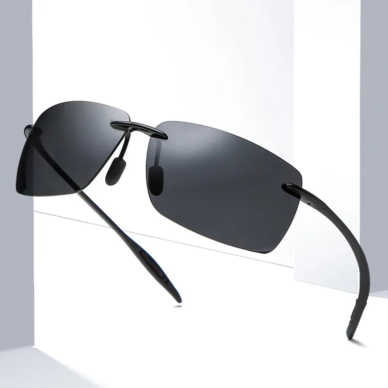 Ultralight TR90 Sunglasses Men Women Frameless Driver Driving Sun Glasses Fashion Outdoor Fishing Hiking Running Sports Shades