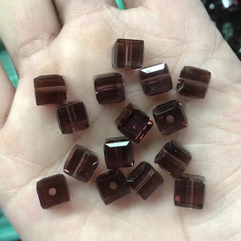 StreBelle AAA 50pcs/Lot Cube Loose Spacer Bead Jewelry Making Mix Colors 8x8mm Crystal Glass Beads Facet Square Shape