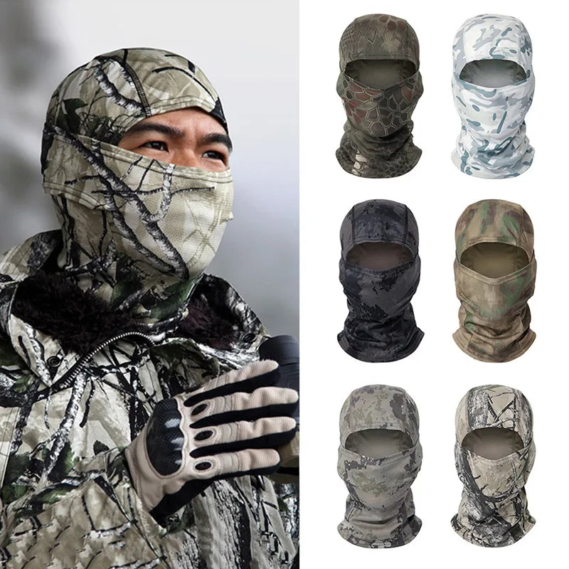 Balaclava Full Face Mask CS Wargame  Hunting Cycling Sports Helmet Liner  Multicam CP Scarf#