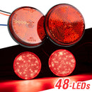 2x LED 12V Brake Stop Light Tail Driving Round Taillight Red Reflector ATV Off Road Motorcycle Signal Lamp Accessories Car Light