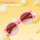 DOHOHDO Kinder Niedliche Cartoon Blumen Herz Sonnenbrille Kinder Runde Brille Baby Modefarben Sonnenbrille Jungen Mädchen Brillen UV400
