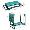 2-in-1 Garden Knee Bench Seat Portable with Tool Pouch Foldable Gardening Stool EVA Pad Ideal Outdoor Gardening and Yard Work