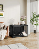 Dog Cage Furniture, 100 Cm Dog Box for Home, Sliding Doors, 2 Doors, Modern Wooden Indoor Dog Box for Small/Medium/Large Dogs