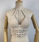 summer holiday beach camis lady sexy tassels crochet camisole women sexy tassels bikini camis female crochet halter bikini tops