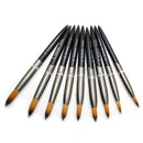 TIANMI Pure Kolinsky Hair Manicure Nail Tool Round Metal Handle Carving Drawing Brushes Salon Professional Painting Nail Brush