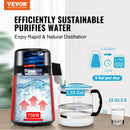SucceBuy Wasserdestilliergerät 4L 1.05 Gallonen Reinwasser-Filter für zu Hause Arbeitsplatte 750W Destilliertes Wasserbereiter Edelstahl