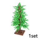 City House Accessories MOC Bricks 3471 2435 6064 Plant Tree Pine Prickly Bush 2x2x4 Green Grass Building Bricks Creative Toys
