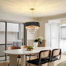 Modern crystal chandelier, three-layer crystal chandelier, suitable for dining and living rooms, E12 * 5 light bulbs (excluding