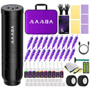 DM Kabelloses Tattoo-Maschinen-Set 4,0 mm Hub 1500 mAh Hochleistungsakku mit 5 ml Tattoo-Pigmenten Cartridge-Nadeln Farbnapf