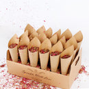 Kraft Paper Wedding Confetti Cone Holder Support for Wedding Decor Confetti Cones Stand Box Tray Fake Flower Wedding Paper Cones