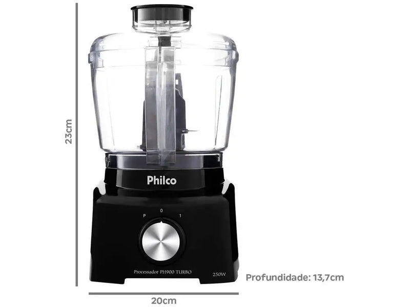 Philco Mini Food Processor 300W Black PH900 Turbo 3 in 1 - 220V