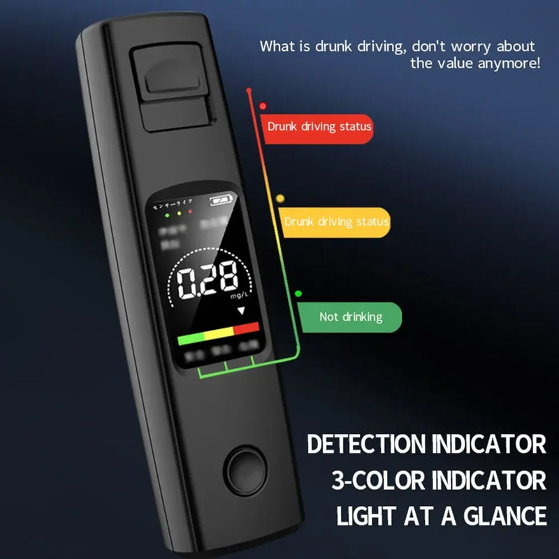 Professional High Sensitivity Breathalyzer Non-Contact Alcoholometer LCD Digital Alcohol Detector Type-C Charging Breathalyzer