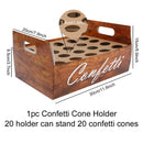 Kraft Paper Wedding Confetti Cone Holder Support for Wedding Decor Confetti Cones Stand Box Tray Fake Flower Wedding Paper Cones