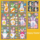 Easter Bunny Window Static Stickers Spring Flowers Living Room Window Glass Stickers Home Decorations Resurrection Day 2025