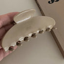 1pc Korean ins autumn/winter Maillard hair clip gold label chocolate brown hair clip shark clip large