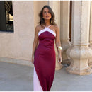 The Meridian Line | Colour-Block Halter Maxi Dress