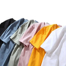 High Quality 100% Cotton T shirts Man 2025 Summer Casual Tees Solid color Couple Oversized t shirts Black White Grey Sports Tops