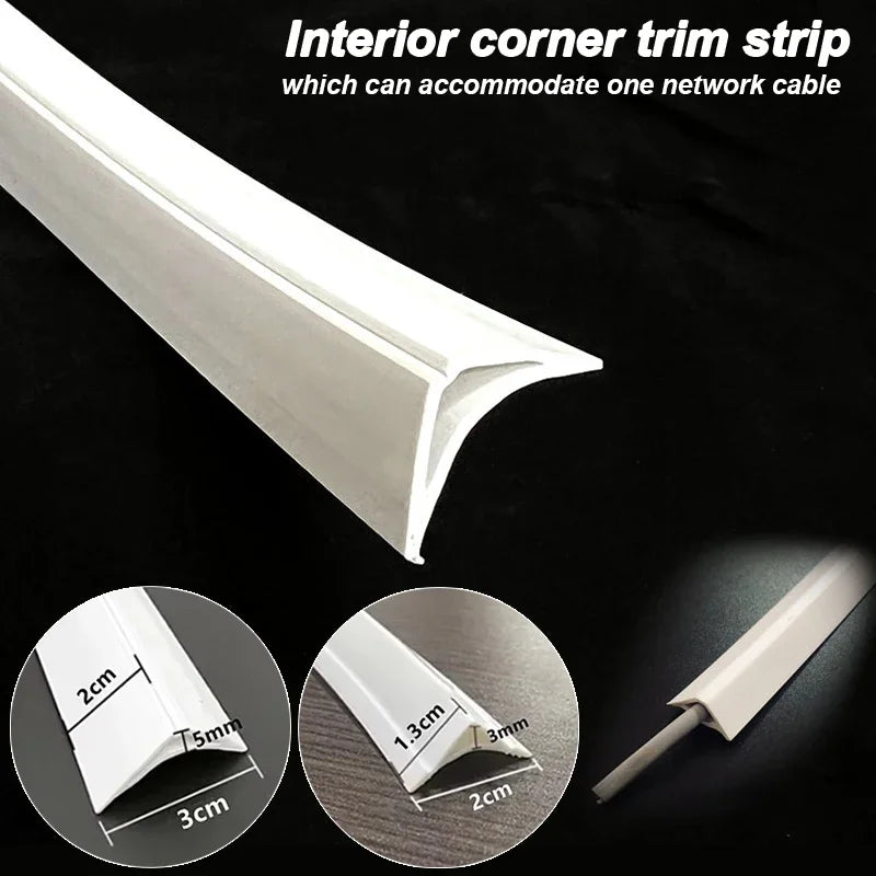 PVC Caulk Internal Corner Skirting Trim Line waterproof tape Ceiling Wall Edge Molding Self-adhesive Decorative Pressure Strip