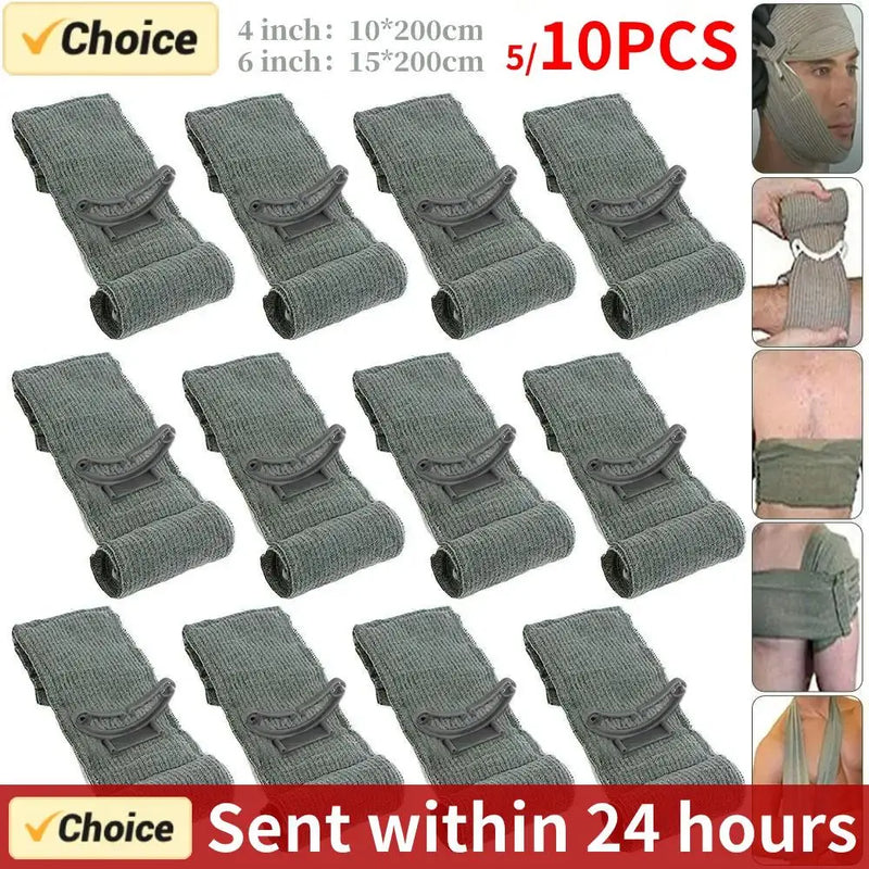 5/10PCS Israeli Bandage First Aid Trauma Hemostatic Bandage Kit Wound Traumatic Emergency Compression Bandages Medical Army Aid