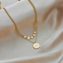 XIYANIKE 316L Stainless Steel Necklaces for Women European American Style Round Pendant Female Necklace Water Proof Lady Jewelry