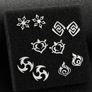 Genshin Impact Element Süße Ohrringe Stecker Schmuck Luxus Spiel Anime Ohrringe Edelstahl Ohrringe Stecker Silberfarbe