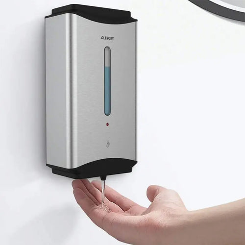 AIKE 1100 ml Automatischer Flüssigseifenspender Badezimmer-Händedesinfektionsmittel-Spender Flüssigkeit Edelstahl Wandmontierter Seifenspender