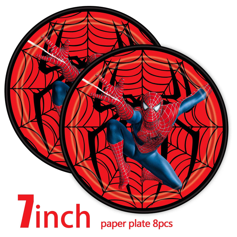 Spiderman Party Supplies Include Paper Cups Plates Balloons Tablecloth Cake Toppers for Kids Birthday Party Decor Baby Shower