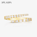 DPLAOPA 925 Sterling Silver Asymmetric CZ Zircon Adjustable Open Ring Women 2024 Simple Fine Party Mother's Day Gift Jewelry