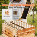 SucceBuy Bienenstock Tiefer Kasten Starter-Kit 100% Bienenwachs beschichtet Naturzedernholz Langstroth Bienenstock-Kit Transparentes Acryl