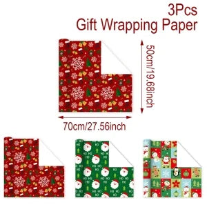 Christmas Gift Wrapping Paper Roll Merry Christmas Decoration For Home 2024 Navidad Noel Natal Kerst Happy New Year 2025