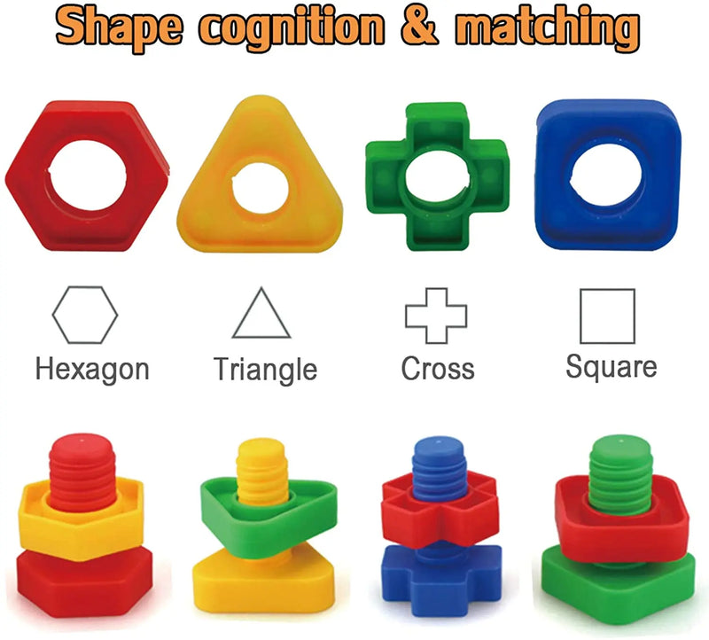 10 Piece Set Screw Building Blocks Plastic Insert Nut Shape Kids Educational Toys Scale Model Kids DIY Educational Toys
