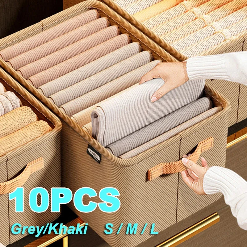 1-10PCS Collapsible Clothing Organizer Closet Clothes Pants Storage Organizer Closet Organizer Drawer Organizer Toy Storage