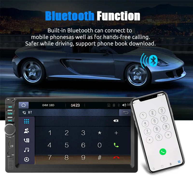 ESSGOO 7 Inch Carplay/Android Auto Double 2 DIN Car Stereo Stereo Head Unit Radio AUX FM USB Multimedia MP5 Player