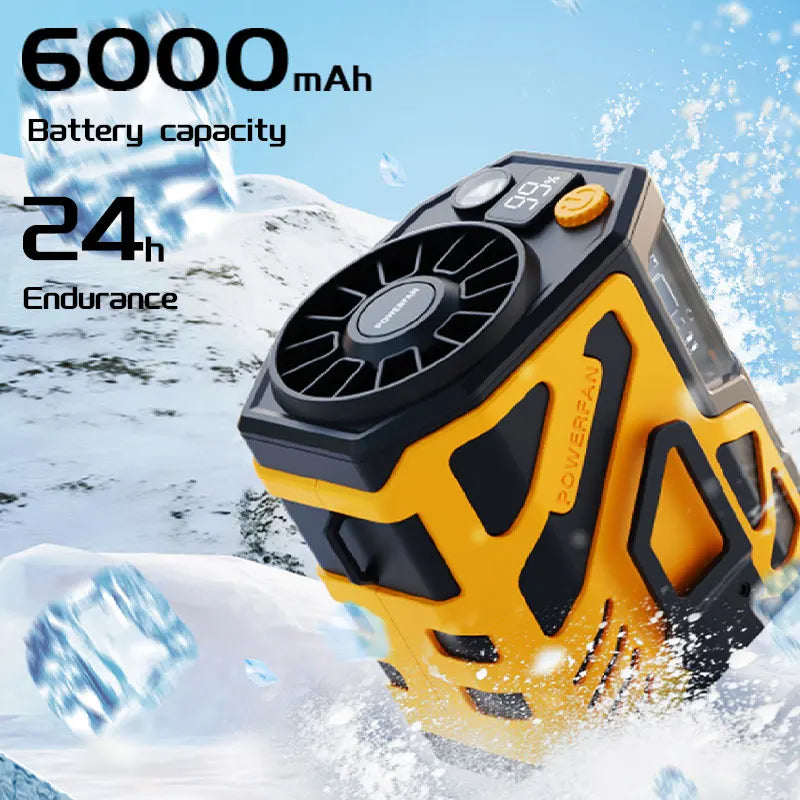 Outdoor Leisure And Work Waist Mounted Cooling Fan, Compact And Portable, With High Wind Power, Long Endurance, And Flashlight