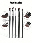 3pcs Makeup Brush Set, Including Angled Eyeliner Brush, Eyebrow Brush, And Ultra-Fine Eyeshadow Brush, Makeup Brush Set, Makeup Brush Kit, Makeup Brush Set, Full Makeup Brushes, Makeup Brush Set, Complete Makeup Tools, Makeup