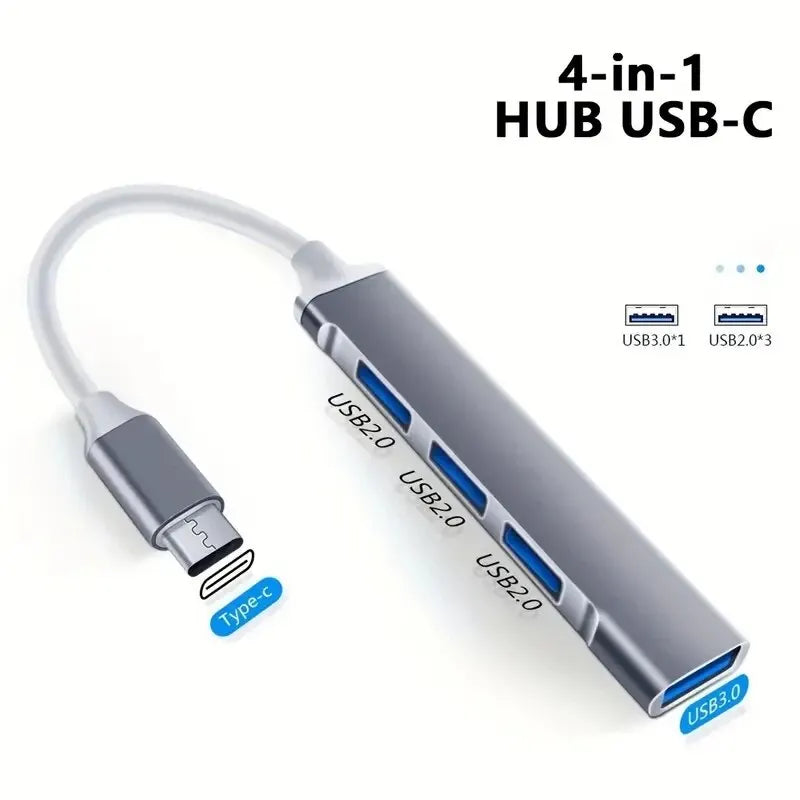 Boost Your Productivity with This 4-in-1 USB C Hub - Compatible with MacBook, Mac Pro, Mac Mini, IMac, Surface Pro, XPS, PC, Fla